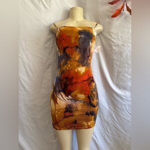 Privy Vibrant Orange and Black Dress